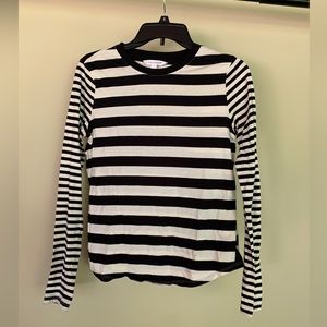 Pop sugar - Black/Ivory striped shirt - size S